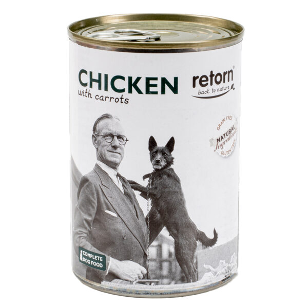 Retorn - Lata para perro de pollo con zanahorias 400Gr