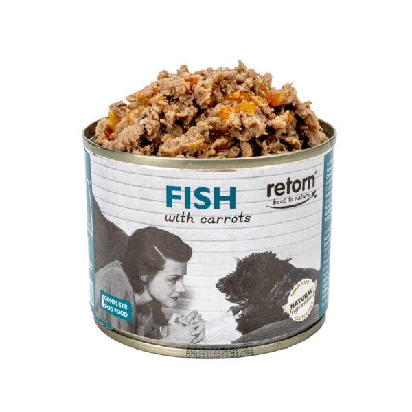 Retorn - Lata para perro de pescado con zanahorias 185Gr