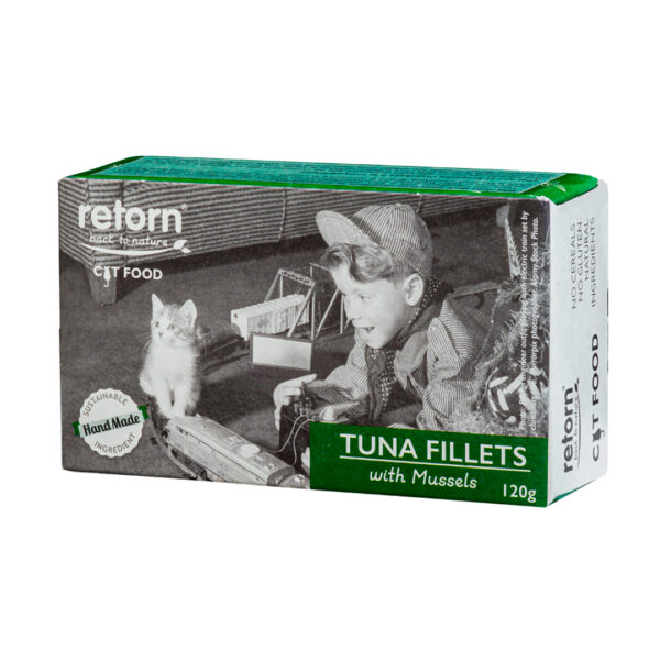 Retorn - Lata para gato de atún natural con mejillones 120Gr
